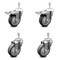 Service Caster 4 Inch Thermoplastic Rubber Swivel 10mm Stem Caster Total Lock Brake, 2PK SCC-TSTTL20S414-TPRB-M1015-2-S-2 - alternate 1